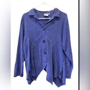 Mill Valley Clothing Purple Striped Cotton Linen Blend
Textured Hobo Top Sz S